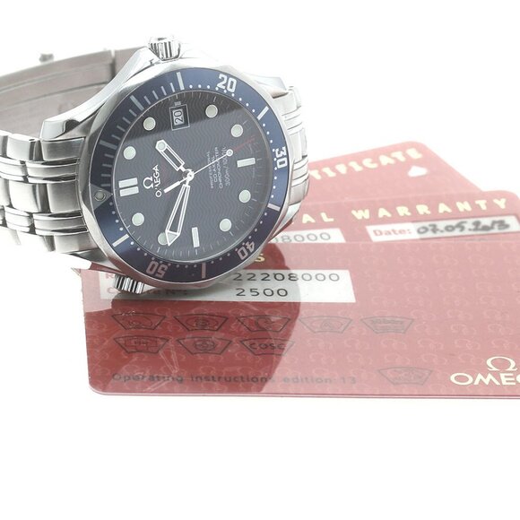 OMEGA Seamaster300 2220.80 Date Co-Axial Navy Dial Automatic Men's Watch - Picture 8 of 12